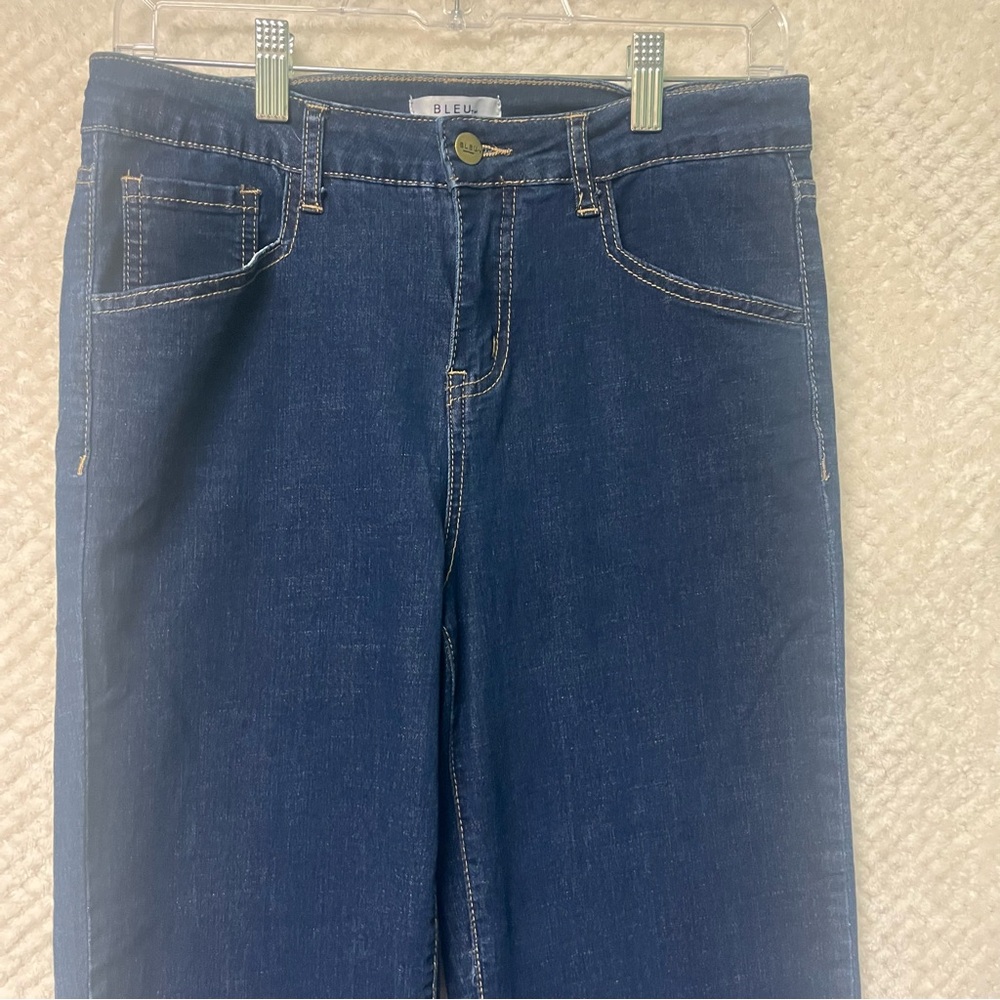 Bleu Womens Jeabs Dark Blue Denim Jeans cropped size 6 - Picture 4 of 8